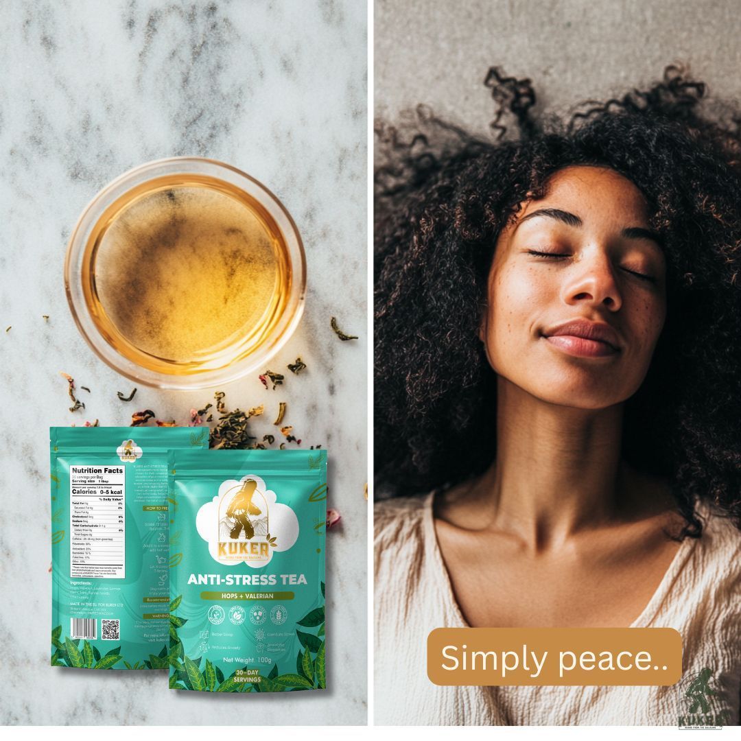 KUKER® Anti-Stress Tea 100g Loose Leaf | Relaxing Herbal Tea for Stress Relief & Anxiety - Image 2