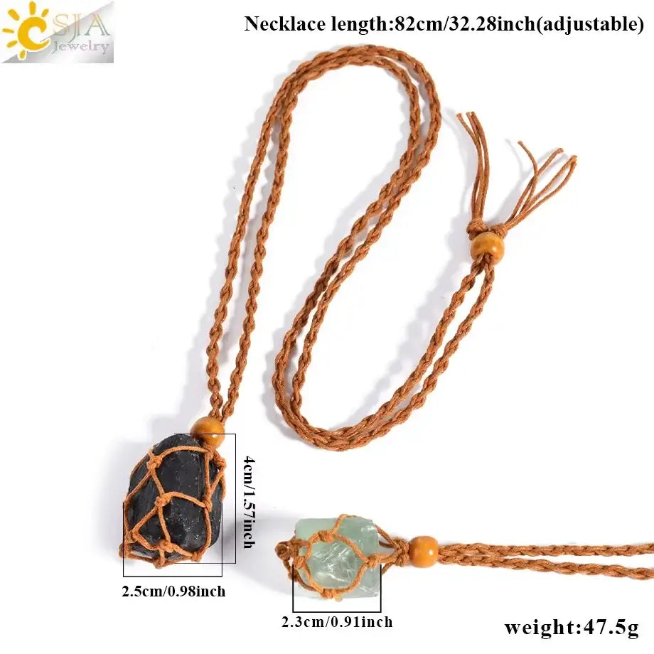 Natural Crystal Healing Necklace – Raw Gemstone Pendant Adjustable Cord for Women & Men - Image 5